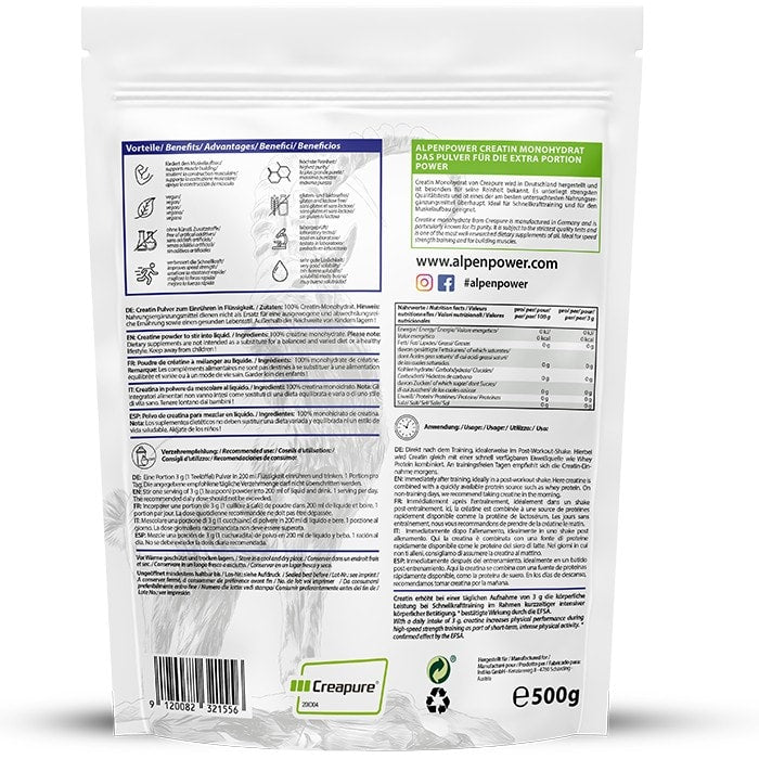 Kreatinmonohydrat Premium - Creatine Monohydrate Creapure® 500g