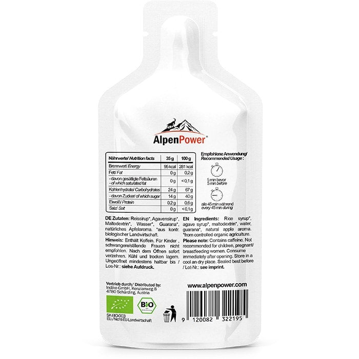 Ekologisk Energigel – Äpple + Guarana 35g